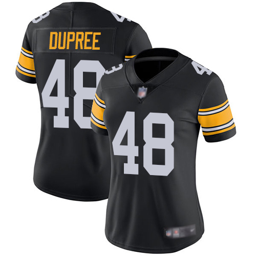 Women Pittsburgh Steelers Football #48 Limited Black Bud Dupree Alternate Vapor Untouchable Nike NFL Jersey